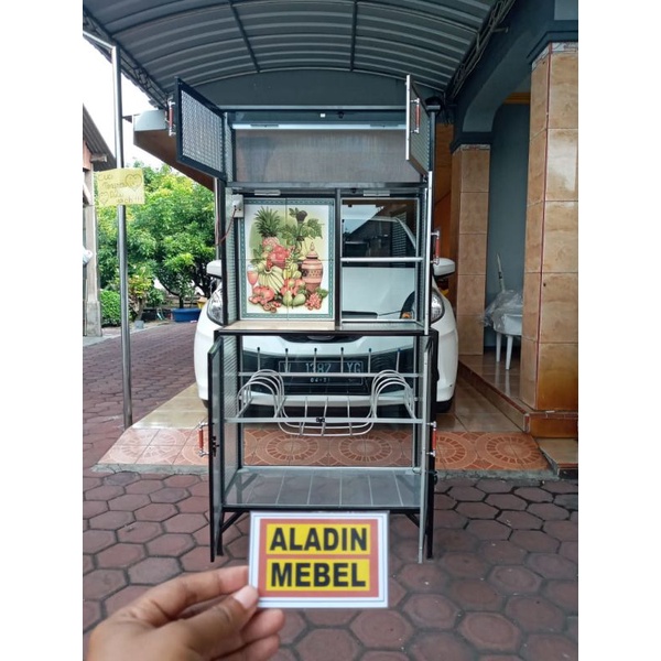 Rak Piring keramik Mini Datar kaca Es