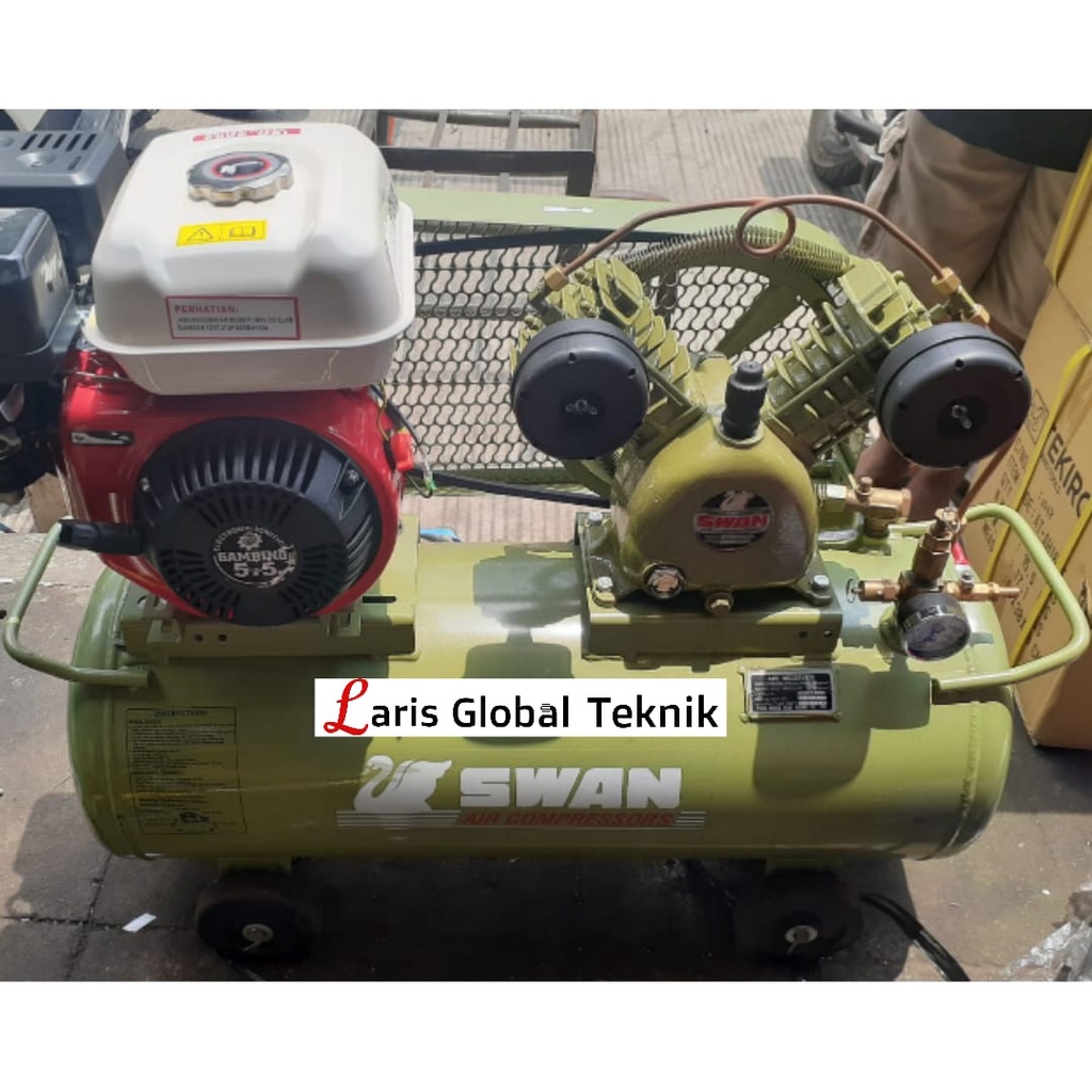 Kompresor angin swan 1/2hp/pk komplit engine 5.5hp original