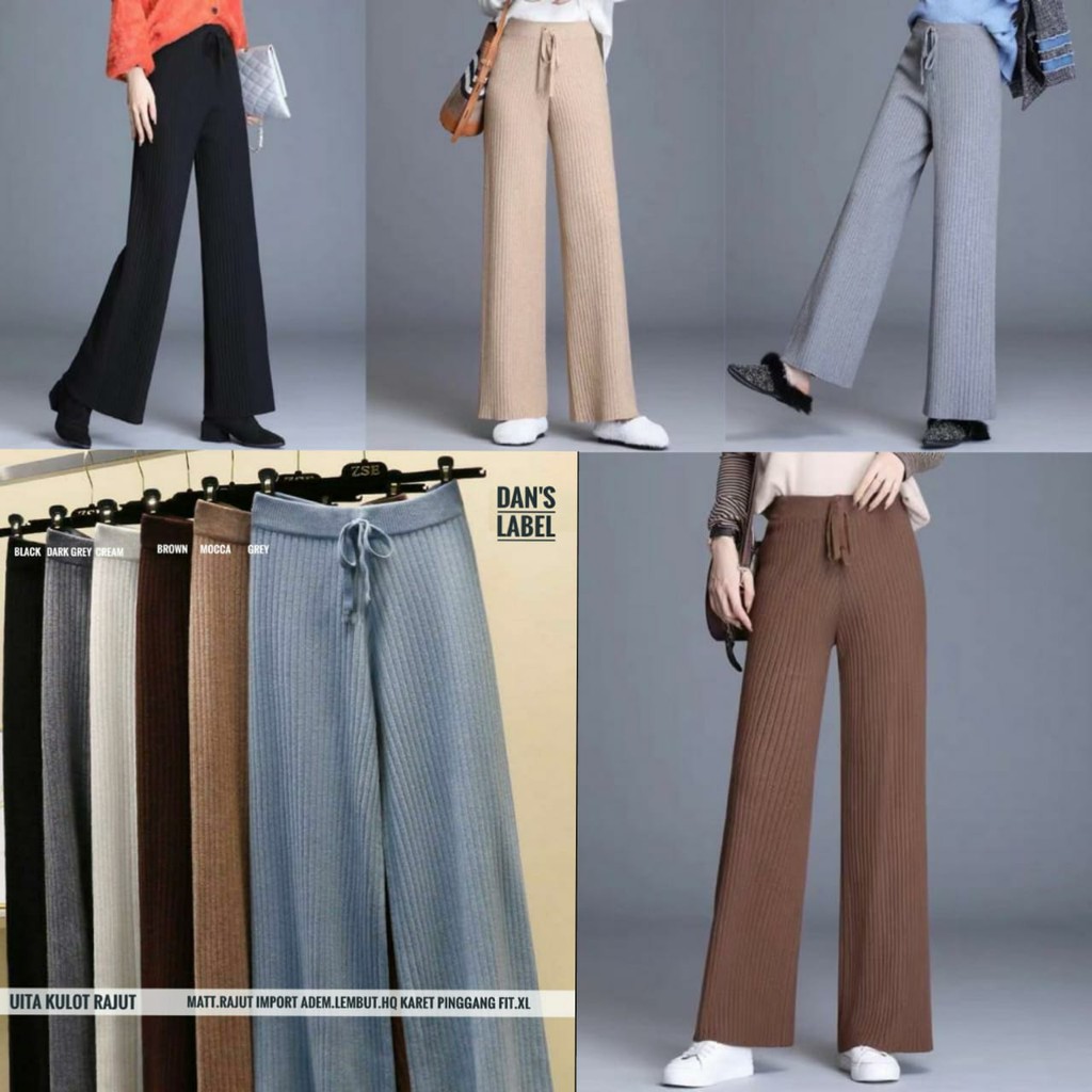UITA KULOT RAJUT PANJANG POLOS ORI DANS LABEL