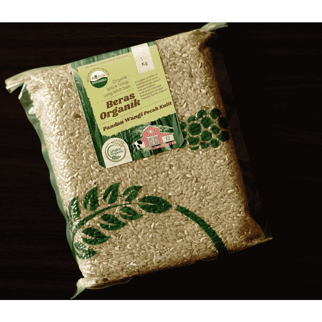 Beras Pandan Wangi Coklat Pecah Kulit Lingkar Organik 1kg / 1 kg