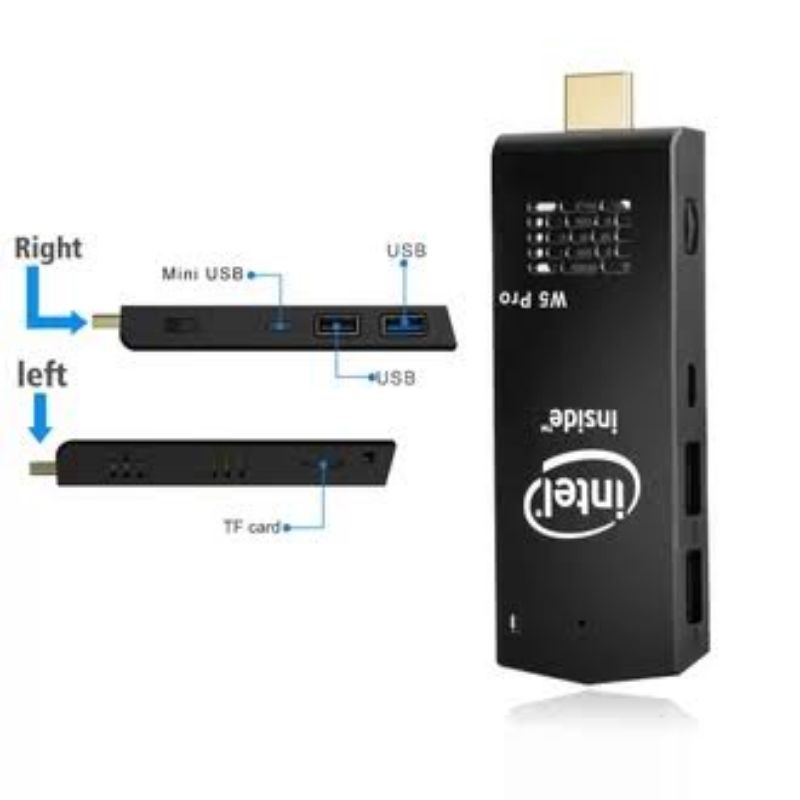 Mini PC Stick W5 Pro 8/128GB eMMC Intel Quadcore Z8350 WIFI