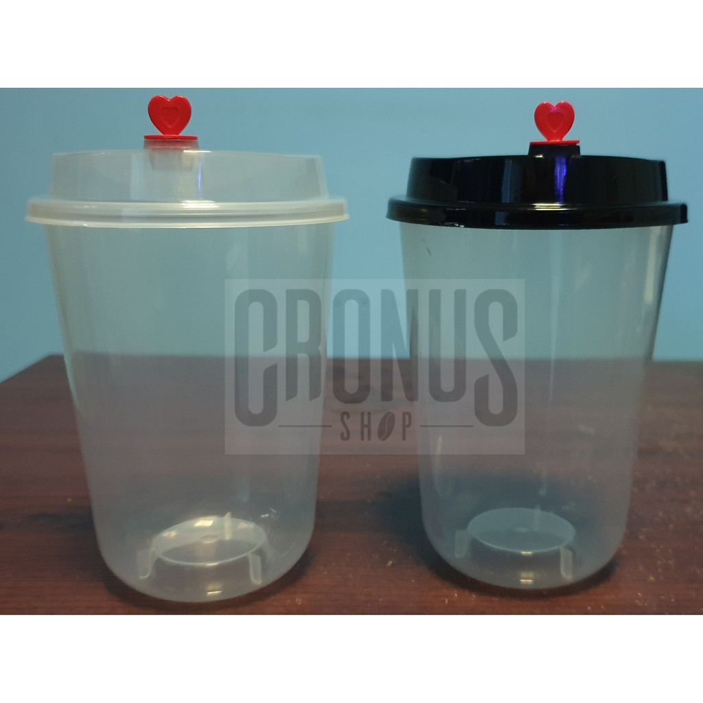  Gelas  Plastik  Cup PP permukaan bawah melengkung 16 Oz  Plus 