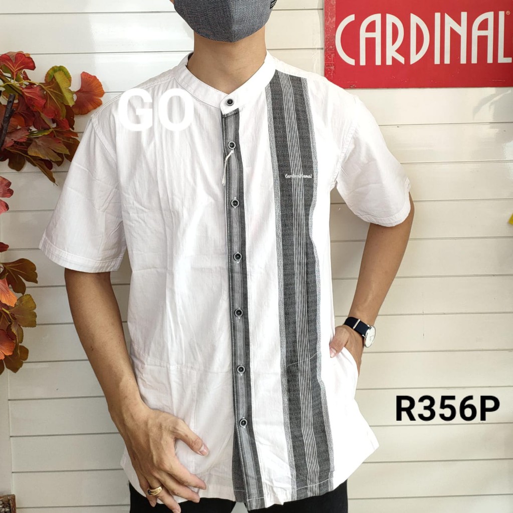 gof M-L CARDINAL KEMEJA KOKO Taqwa Pakaian Pria Original Baju Muslim Salur Lengan Pendek TCQ