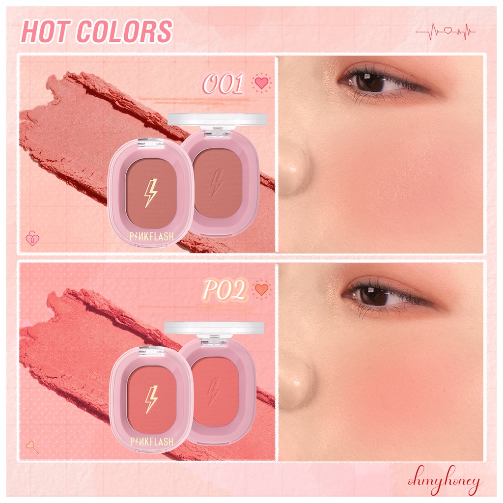 PINKFLASH Blush Soft Powder Kosmetik Blusher Cheek Makeup#OhMyHoney