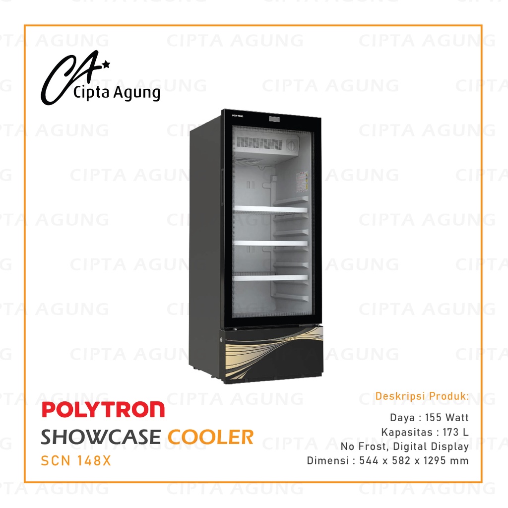 POLYTRON SHOWCASE DISPLAY COOLER 173L 173 LITER SCN 148X / SCN 148 X / SCN148X SCN148 X SCN-148X  17