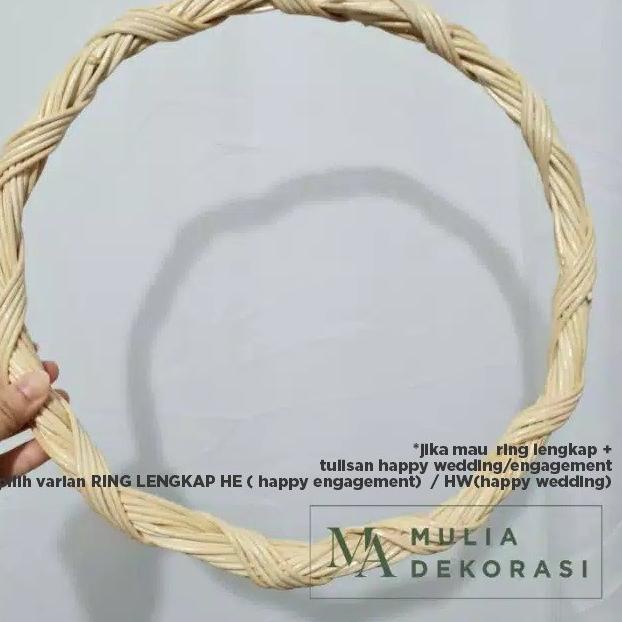 ♥ Ring Rotan Lingkaran Dekorasi Backdrop Lamaran Nikahan + Inisial Huruf - Ring Lengkap ☑