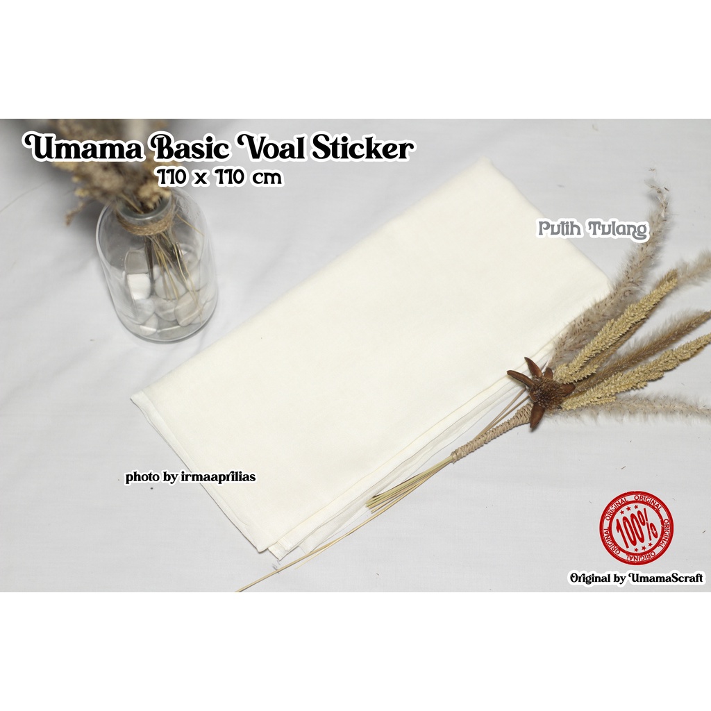 Hijab Basic Voal Umama Jilbab Segi Empat Polos Umama Kerudung Polos Segi Empat Part 2-PUTIH TULANG