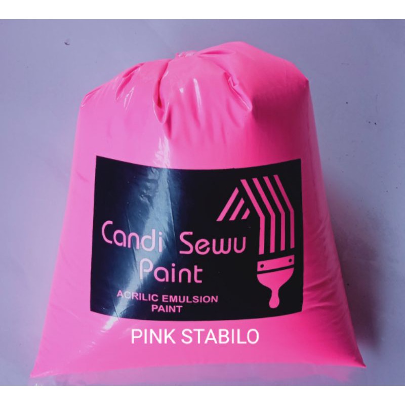 Cat tembok 1 kg KWALITAS SUPER warna pink stabilo