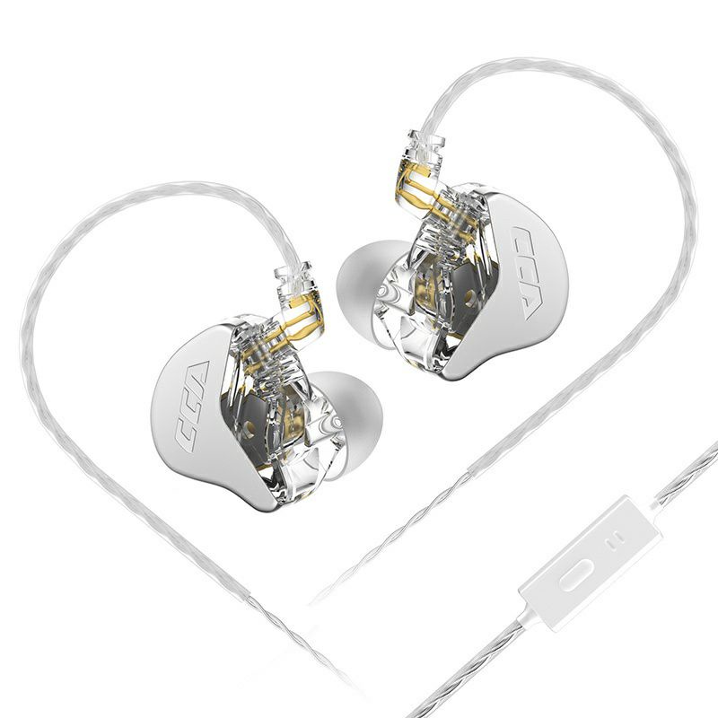 CCA CRA with Mic In Ear Monitor HiFi Headset Noise Cancelling Earphone Upgrade KZ EDX Pro Alt KZ DQ6 ZEX Pro CRN-Silver