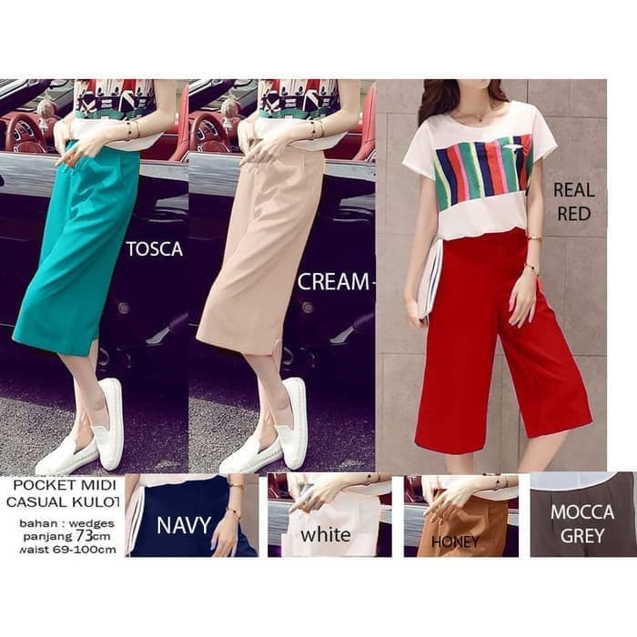 Celana Wanita Kain Syari Abg Cewek Kulot Talyn Casual Longpant Layer Rok