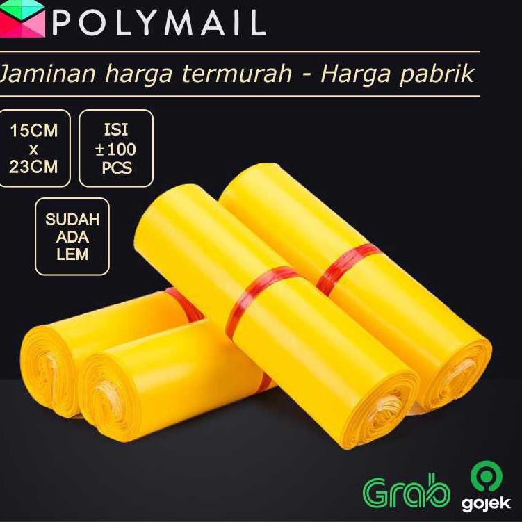 

M3riahh POLYMAILER ±100PCS 15x23CM KUNING NON PREMIUM GLOSSY PLASTIK POLYMAILER YELLOWCodeeD .8.RO8