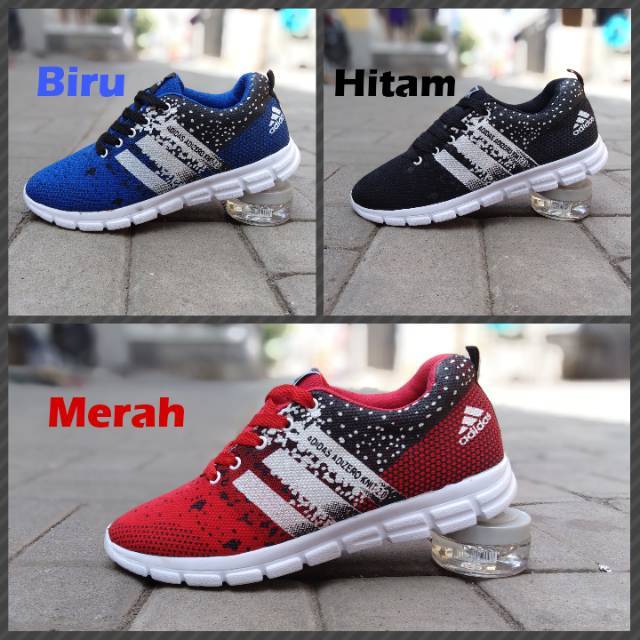 SEPATU SNEAKERS ADIDAS ADIZERO KNIT 2.0 BIRU - MERAH - HITAM / SEPATU ADIDAS PRIA