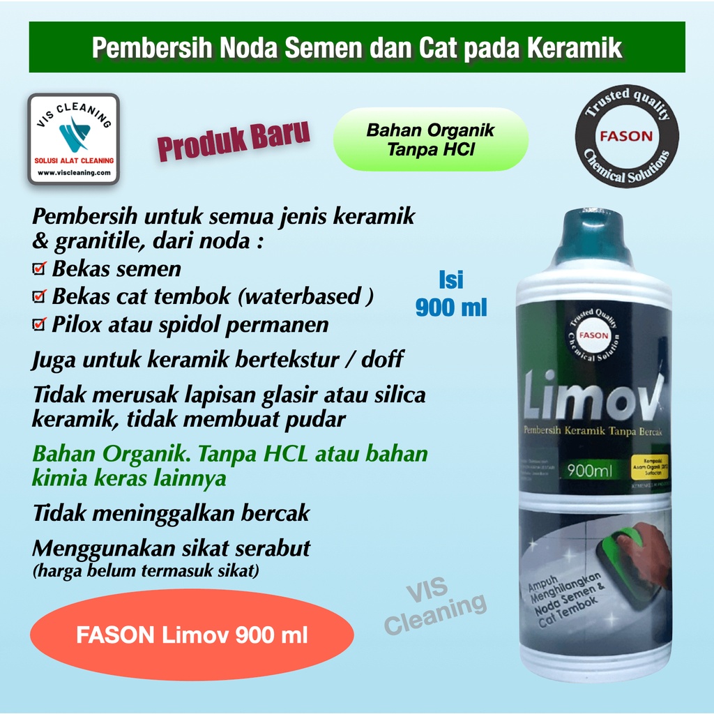 Pembersih Noda Semen &amp; Cat pada Keramik / Granit FASON Limov (900 ml)