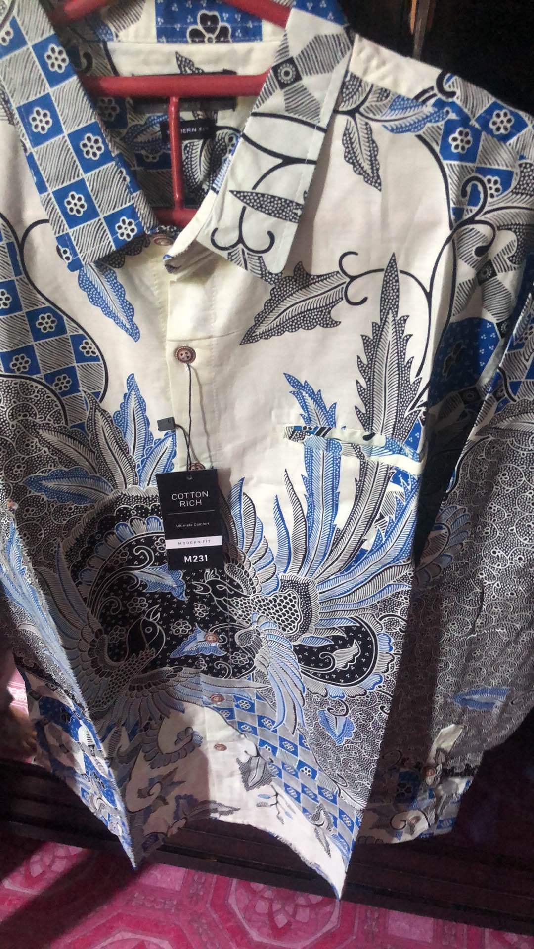 M231 Kemeja Pria Batik Panjang Cream 1671