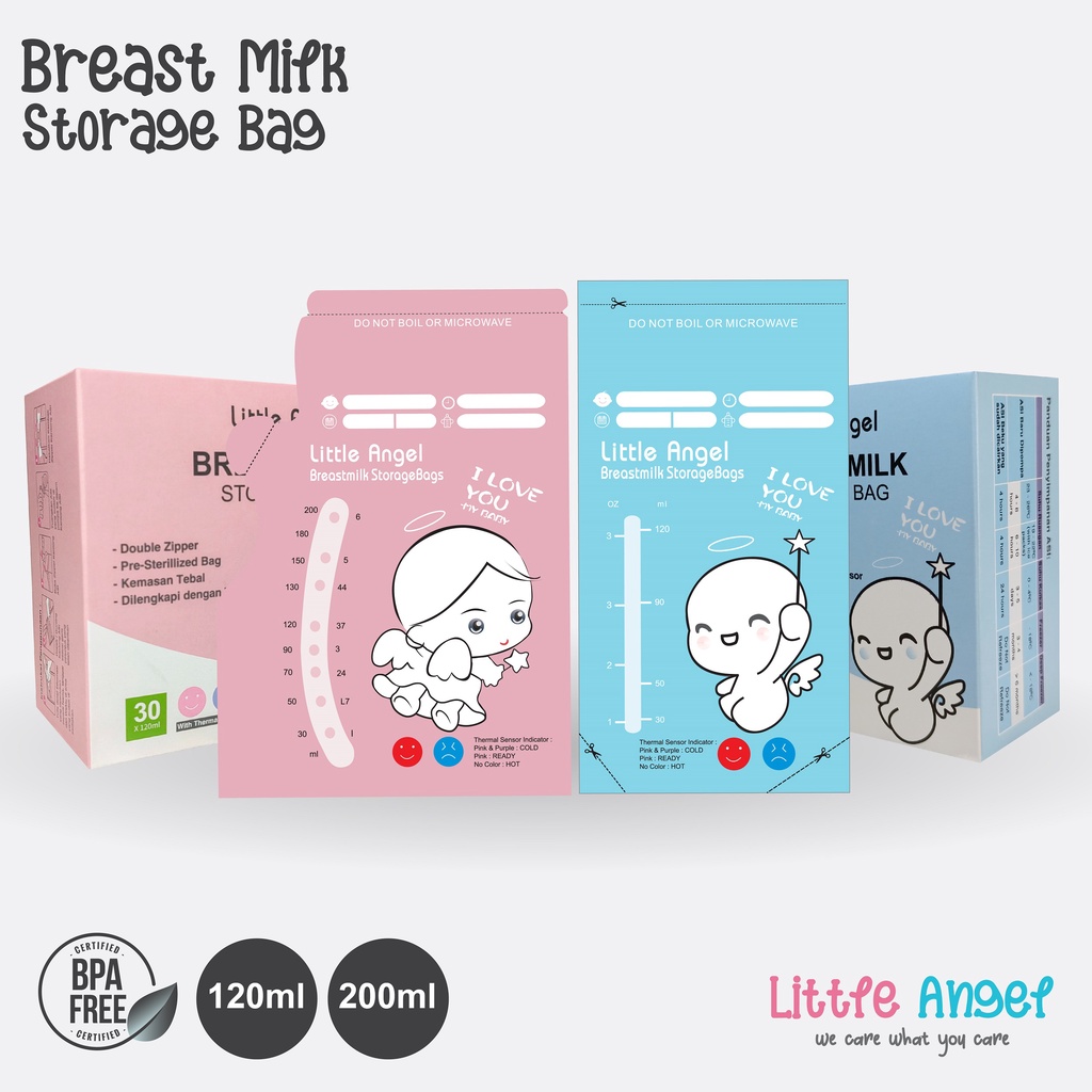 KANTONG ASI SUSU BAYI 200ml BABY BREAST MILK Storage Bag Sensor Thermal ASIP  30pcs