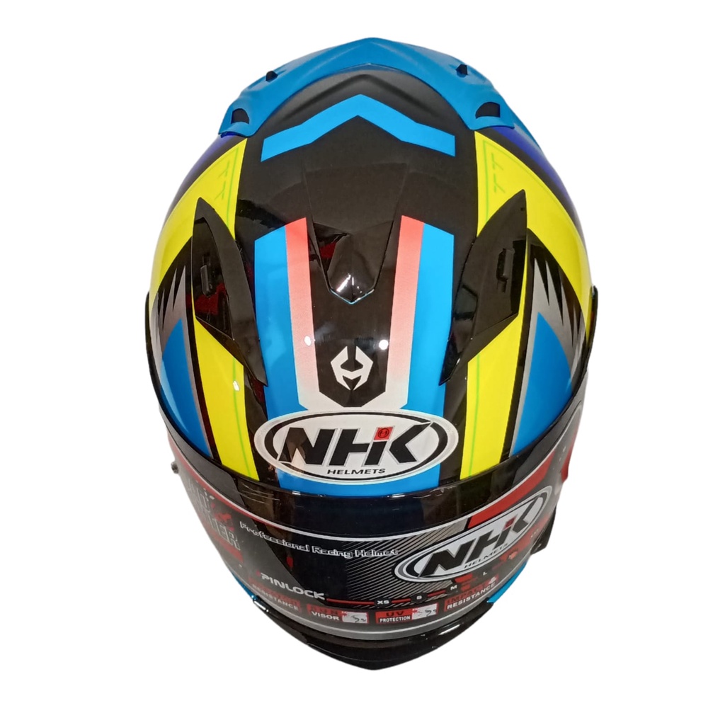 HELM NHK RACE PRO SHADOW BLUE FLO GLOSSY HELM FULL FACE NHK