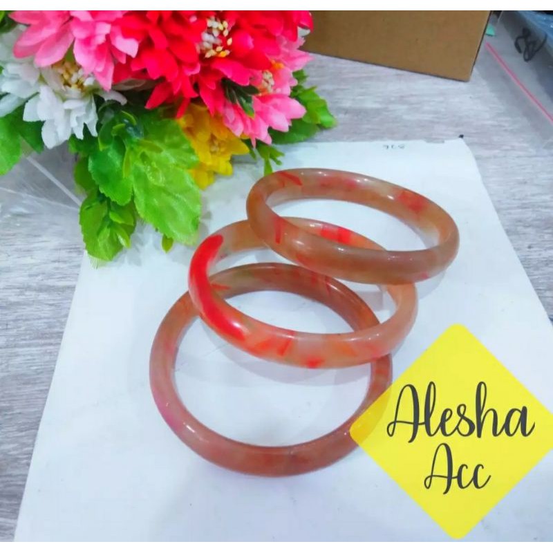 Gelang Wanita/Pria Giok Merah Coklat