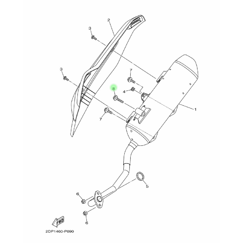 BAUT KNALPOT ATAS SWING ARM FORK NMAX N MAX AEROX 155 LEXI ORIGINAL YGP 95812-10060