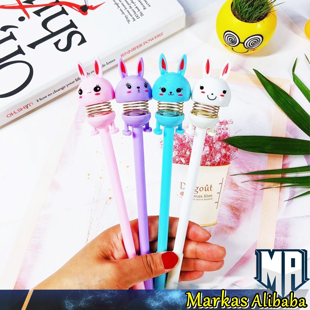 PULPEN GEL MOTIF PER KELINCI LUCU IMUT / PULPEN SPRING DOLL KARAKTER