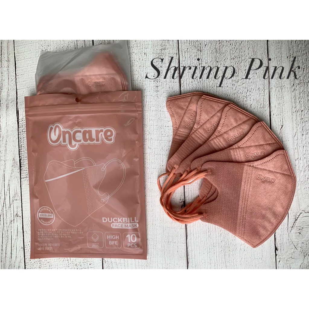 PROMO masker duckbill warna shrimp pink hitam putih isi 10pcs
