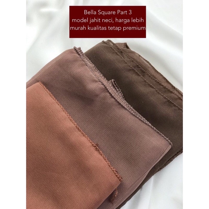 [Neci] Segiempat Square Hijab Jilbab Bella Polycotton Hycon Poton Part 3-6