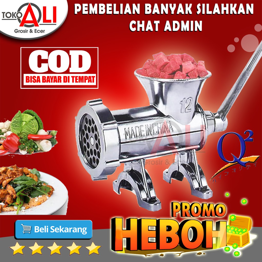 Penggiling Daging 8712 Gilingan Daging Manual Serba Guna Bahan Besi Stainless Meat Mincers
