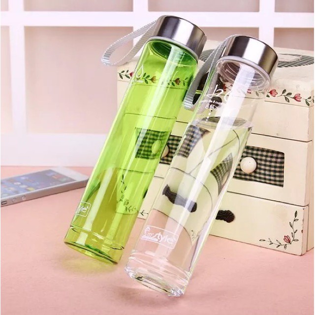 Botol minum H2O | ukrn 280ML | Slim | Bening - Plastik.