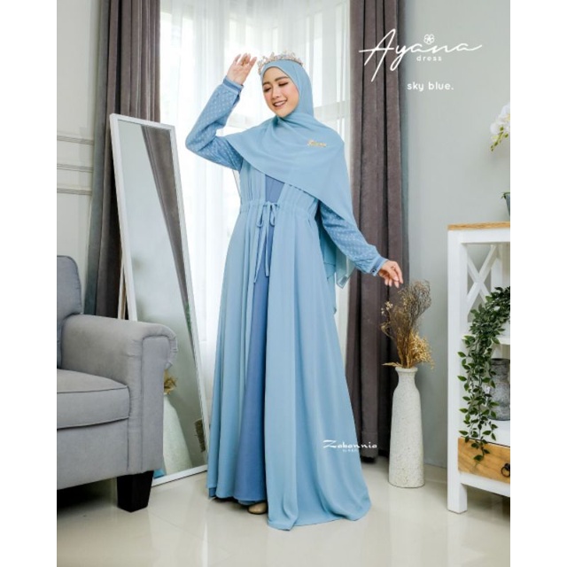 GAMIS AYANA DRESS SET HIJAB + OUTER ORIGINAL ZABANNIA