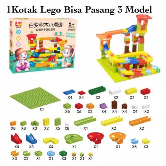 [MS]125PCS MAINAN BALOK SUSUN MARBLE RUN / MAINAN BALOK SUSUN LENGKAP RAIL DAN BOLA / UKURAN BALOK SUSUN CLASSIC