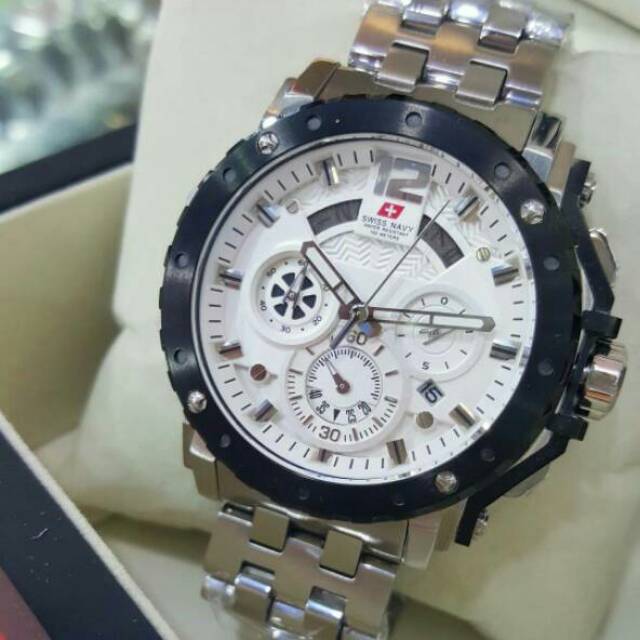 JAM TANGAN PRIA SWISS NAVY ORIGINAL SN8939 SILVER P ORIGINAL GARANSI RESMI BONUS SABUK