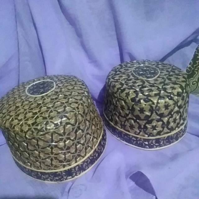 songkok anyaman bambu oval