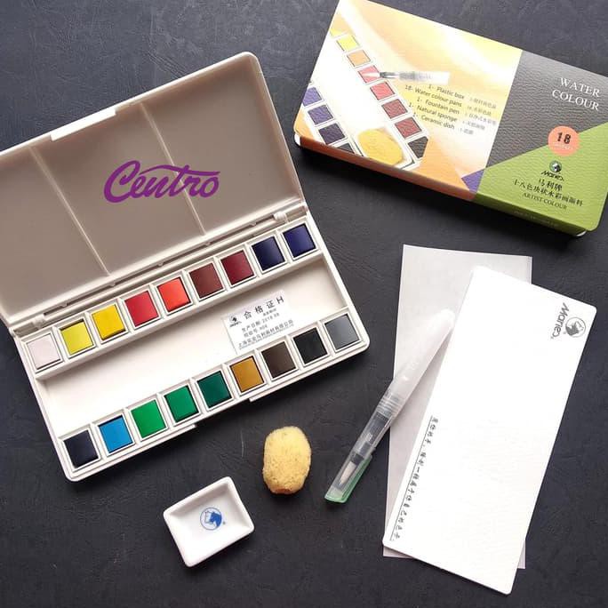 

HOT SALE Maries Watercolour Pocket Box Set 18 Solid Watercolor Cake
