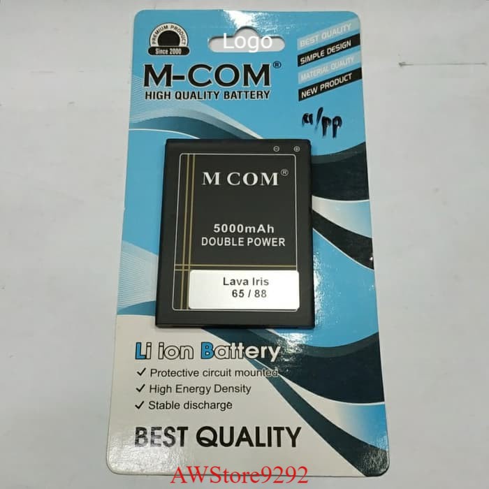 Mcom Battery Batre Baterai Double Power Mcom Lava Iris 65 88