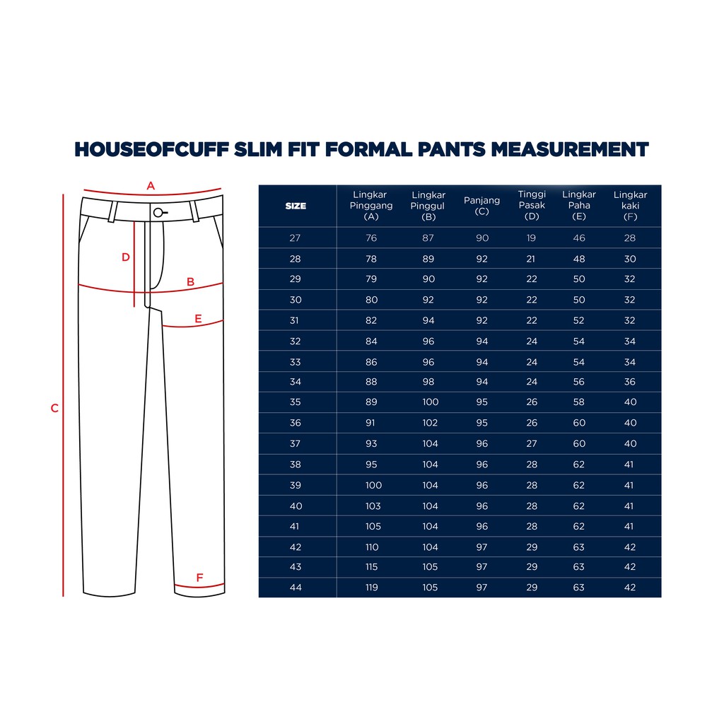 Houseofcuff Celana Bahan Kantor Big Size Formal Kerja Pria Slim Fit Abu Medium Pants Trouser