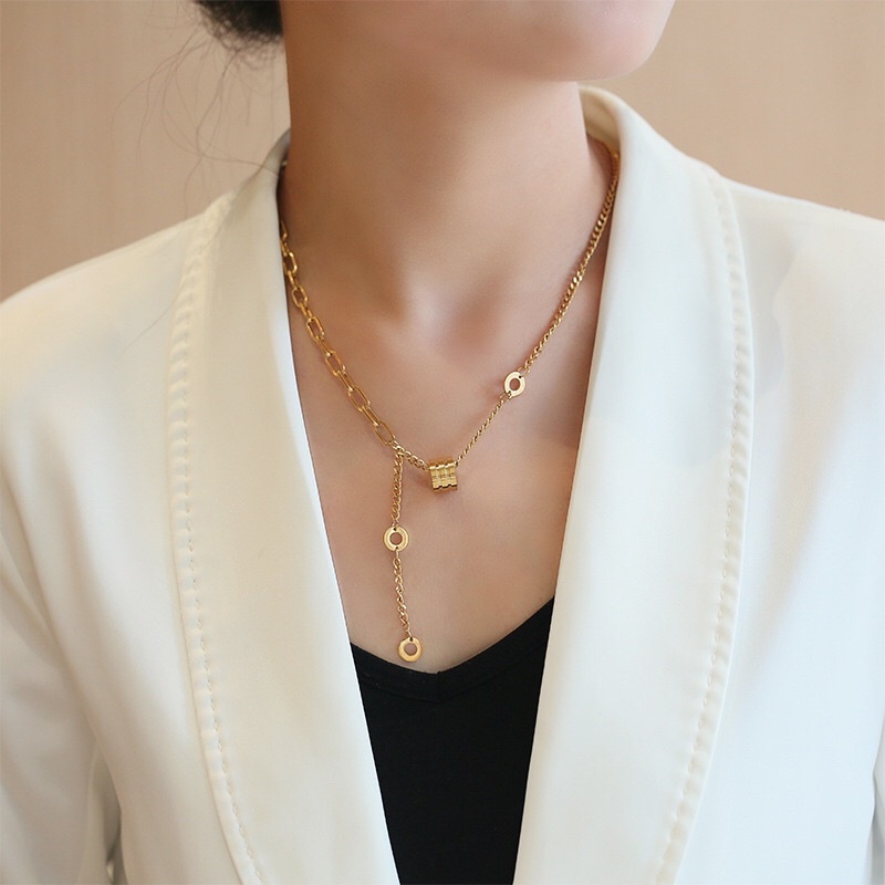 Kalung Titanium Gold Trending Korea Fashion Style Elegan Premium