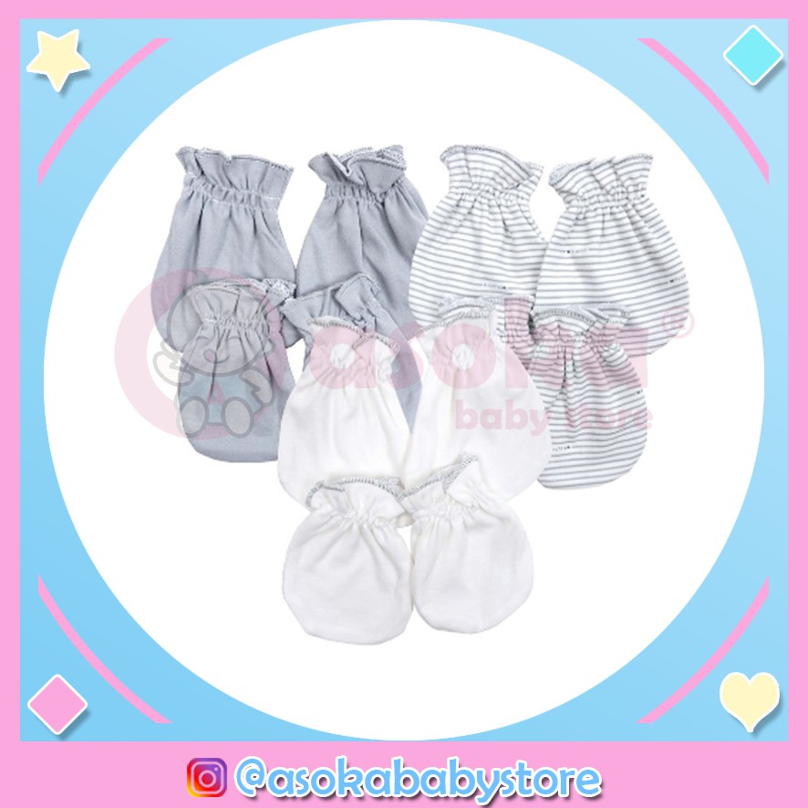 Fluffy Sarung Tangan dan Kaos Kaki STK ABU Newborn ASOKA