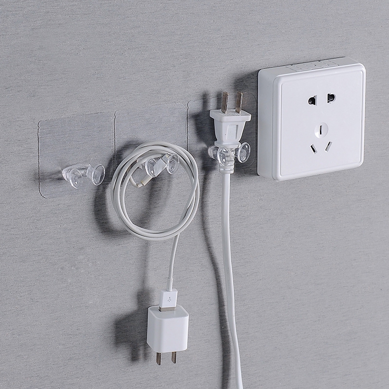 4pcs / set Kait Gantungan Kabel Power Plug Socket Tas Penyimpanan Untuk Dapur Kamar Mandi Kantor