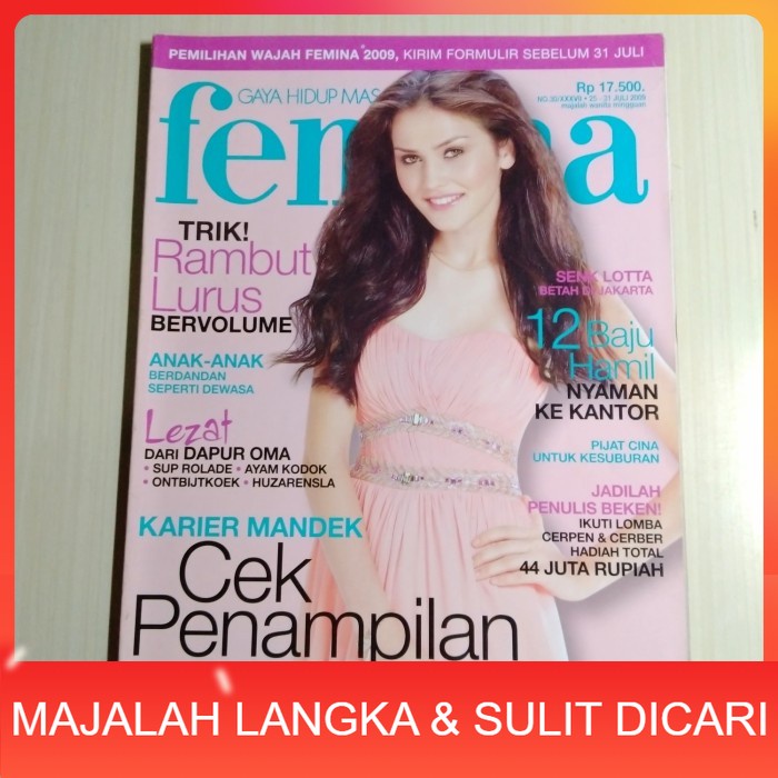 Majalah FEMINA No.30 Jul 2009 SENK LOTTA Langka