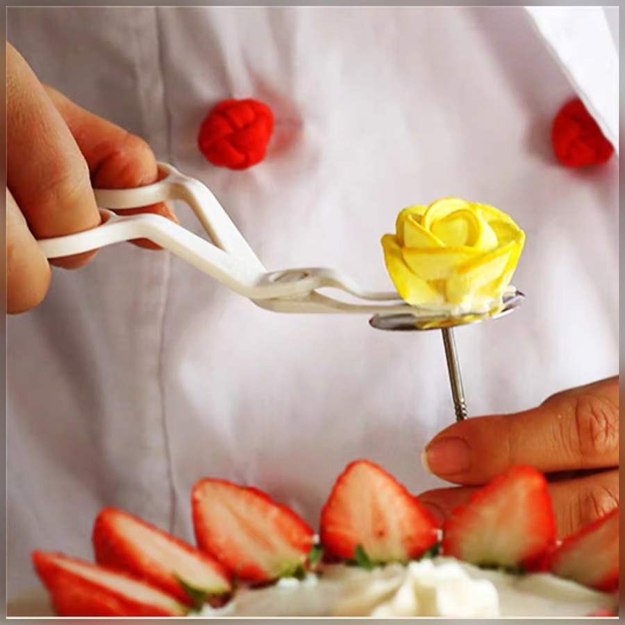 Gunting Mawar Plastik Dekorasi Kue Cake Topper Flower Lifter