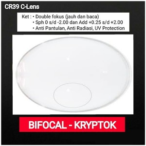 Lensa CR39 Double Focus | Bifocal KRYPTOK Jauh Dekat Baca