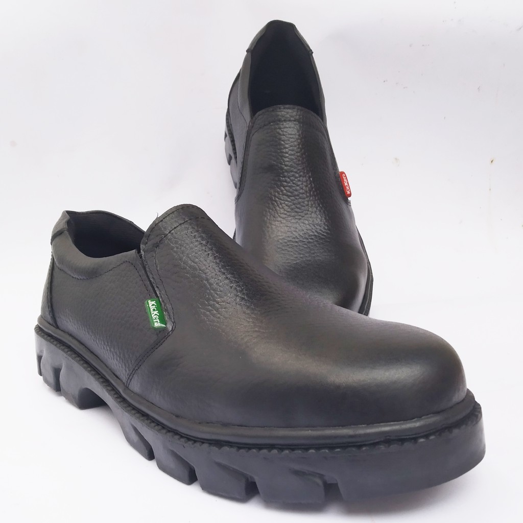 Sepatu Safety Kulit Sapi King Kickers Sepatu TNI PDH PDL POLRI KITCHEN POM OB BENGKEL Ujung Besi