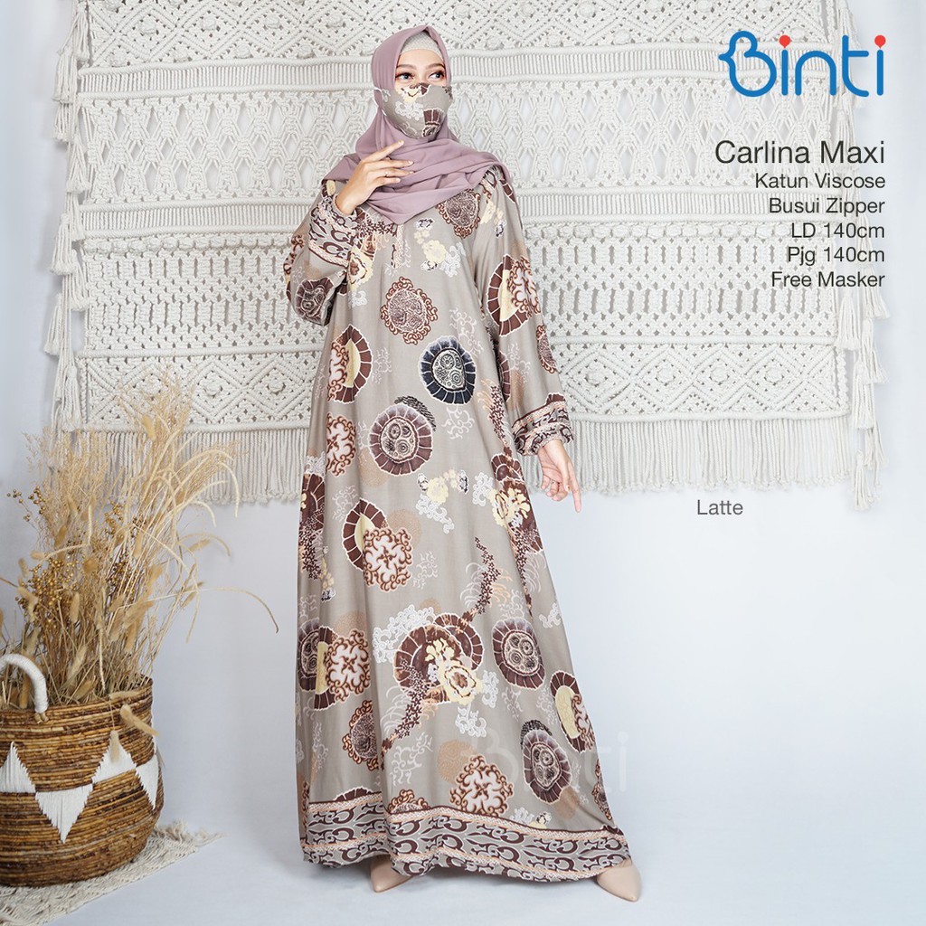 Carlina Baju Gamis Syari Busui Jumbo Murah Terbaru Ld 140 Free Masker