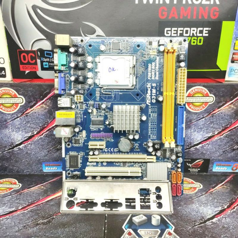Motherboard Intel G31 ASRock Socket LGA 775 Slot Memory RAM DDr2