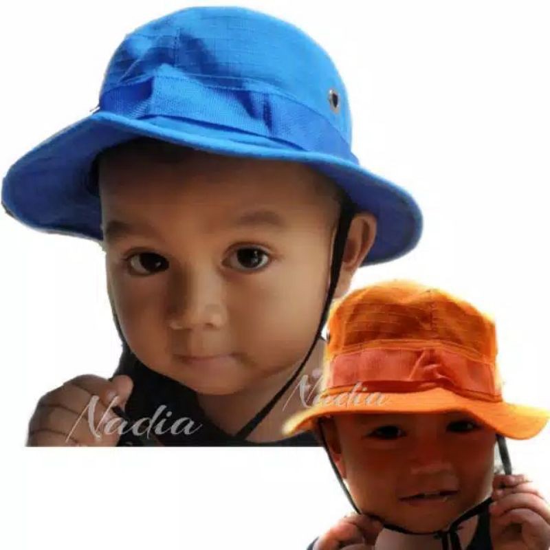 TOPI RIMBA ANAK BALITA BORDIR CUSTOM NAMA