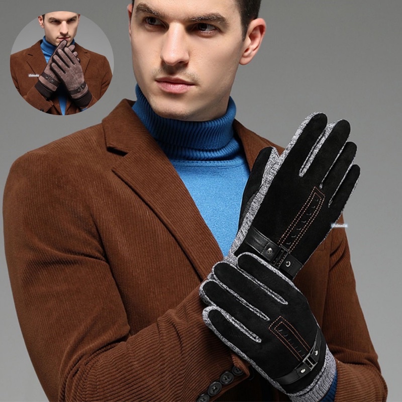 Men winter gloves sarung tangan cowok musim dingin cowok pria import hangat gunung