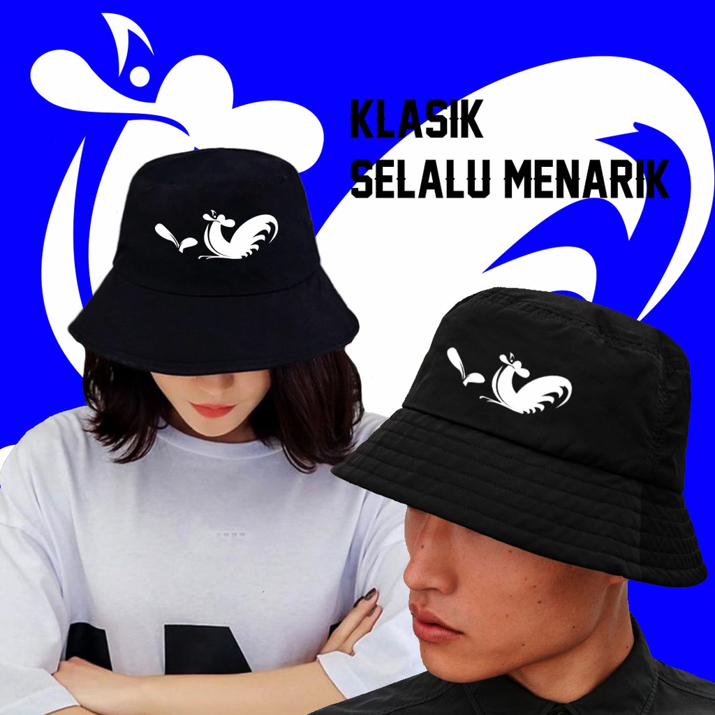 Topi Bucket Hitam Tulisan Typography Pria Wanita Gambar Logo Netflix Bendera Style Populer 2021