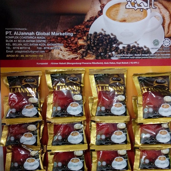 

Kopi Pra Campuran Al Jannah Aljannah AJGM Mahkota Dewa 14 Dalam 1
