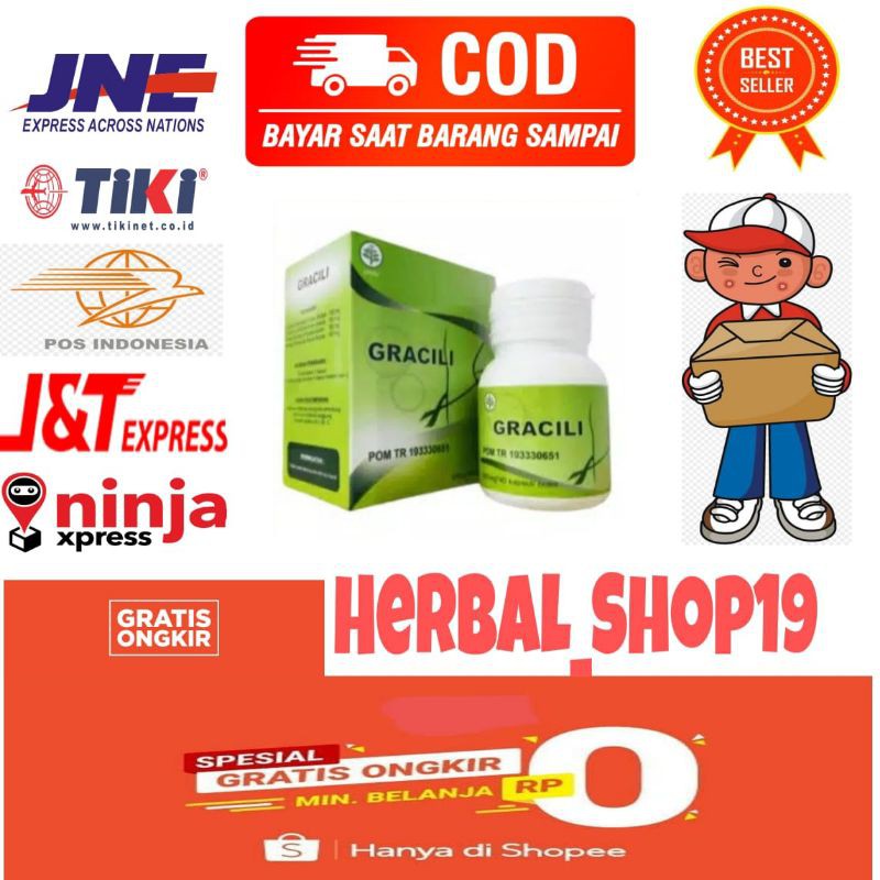 GRACILI 100% ORIGINAL OBAT GRACILI ASLI / OBAT PELANGSING BADAN HERBAL SUPLEMEN OBAT DIET TOCKER