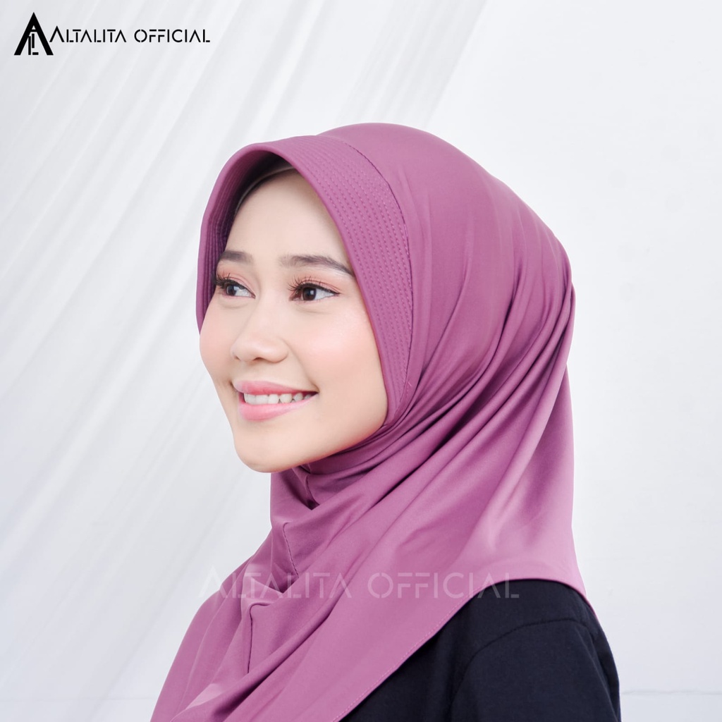 Altalita - Kerudung Sporty Instant pet Bahan Jersey Spandek Polos Premium Cocok Untuk Sekolah Olahraga dan Sehari-Hari