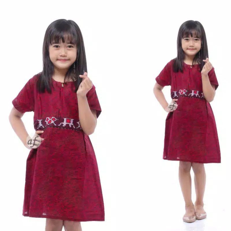 Dress batik Anak 2 sampai 10 Tahun - Baju batik Anak Perempuan Harga Grosir